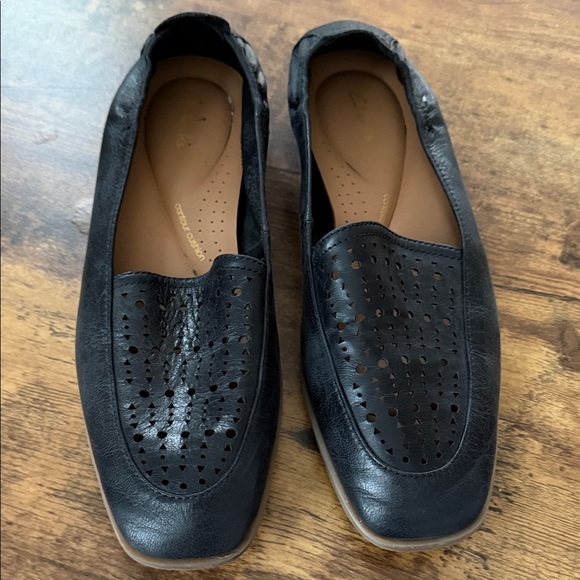 Clarks Shoes - Clarks Sarafyna Sky Black Leather Loafers